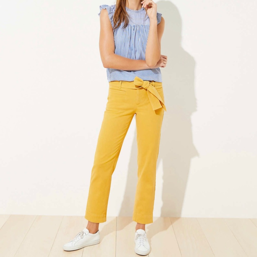 LOFT Size 4 Slim Tie Waist Ankle Pants